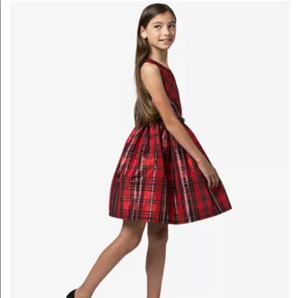 Bonnie Jeans Holiday red plaid taffeta dress new